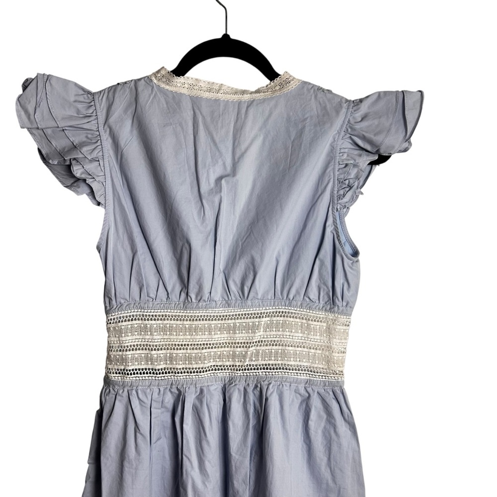 o.p.t Blue Embroidered Lace Waist Maxi Dress XS New - Picture 3 of 11